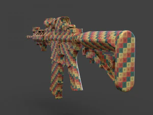 Par&ccedil;alarıyla D&uuml;ş&uuml;k Poli T&uuml;fek 3D Model