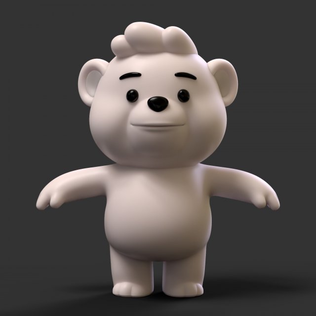 Cartoon Bear 3D Model .c4d .max .obj .3ds .fbx .stl .blend 