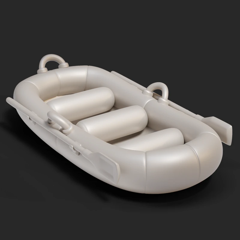 Cartoon Rafting Boot 01 3D Model .c4d .max .obj .3ds .fbx .stl .blend