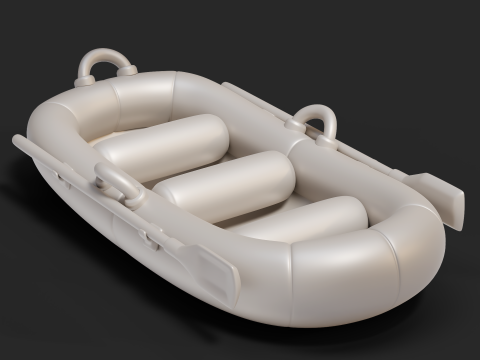 Cartoon Rafting Boot 01 3D Model