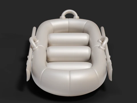 Cartoon Rafting Boot 01 3D Model