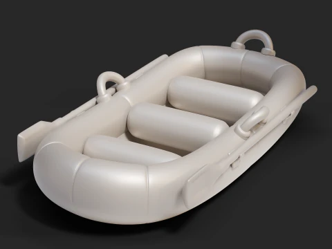Cartoon Rafting Boot 01 3D Model