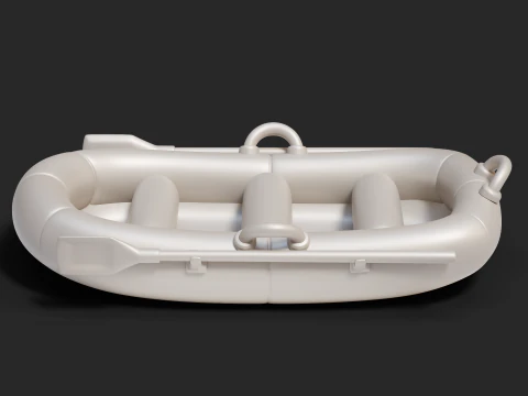 Cartoon Rafting Boot 01 3D Model