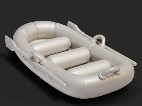 Cartoon Rafting Boot 01 3D Model