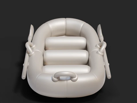 Cartoon Rafting Boot 01 3D Model