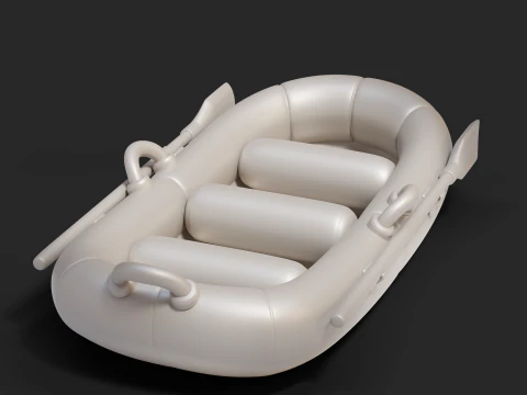 Cartoon Rafting Boot 01 3D Model
