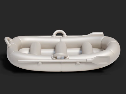 Cartoon Rafting Boot 01 3D Model