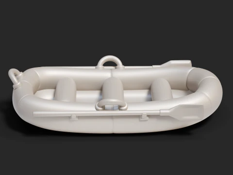 Cartoon Rafting Boot 01 3D Model