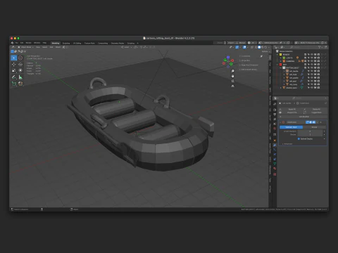 Cartoon Rafting Boot 01 3D Model