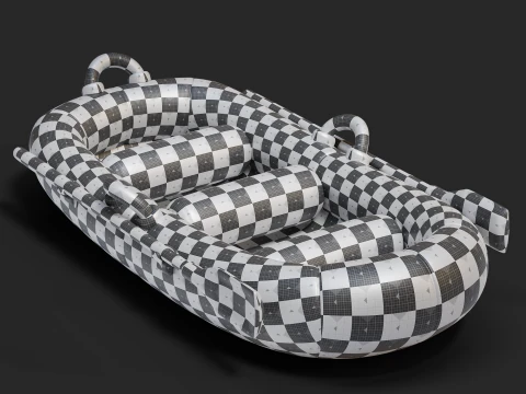 Cartoon Rafting Boot 01 3D Model