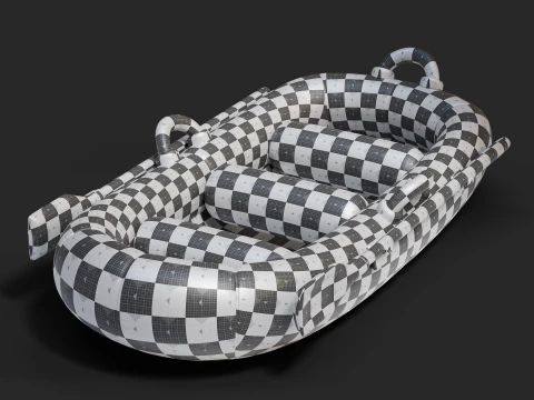 Cartoon Rafting Boot 01 3D Model