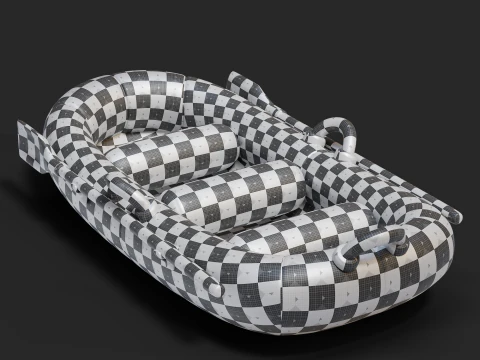 Cartoon Rafting Boot 01 3D Model