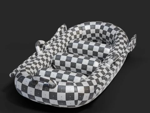 Cartoon Rafting Boot 01 3D Model