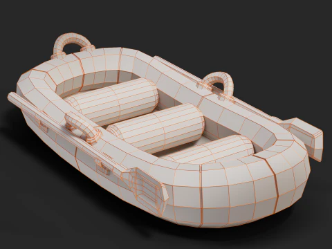 Cartoon Rafting Boot 01 3D Model