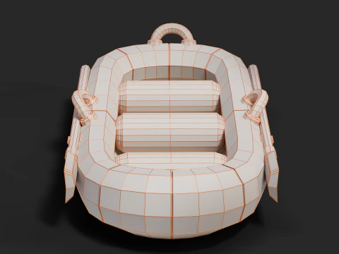 Cartoon Rafting Boot 01 3D Model