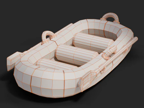 Cartoon Rafting Boot 01 3D Model