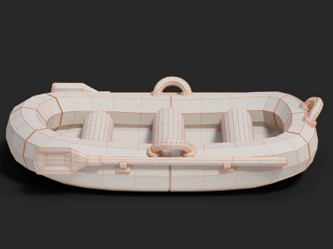 Cartoon Rafting Boot 01 3D Model
