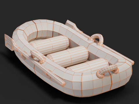 Cartoon Rafting Boot 01 3Dモデル