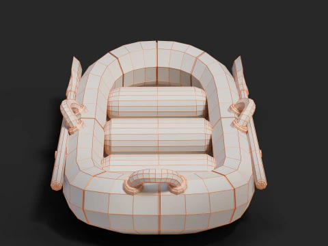 Cartoon Rafting Boot 01 3D Model
