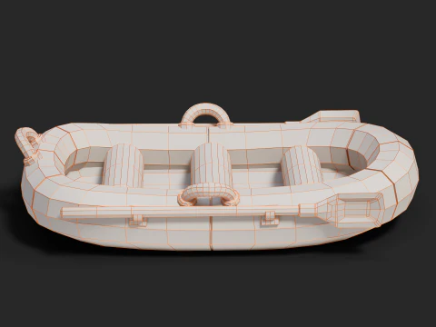 Cartoon Rafting Boot 01 3D Model