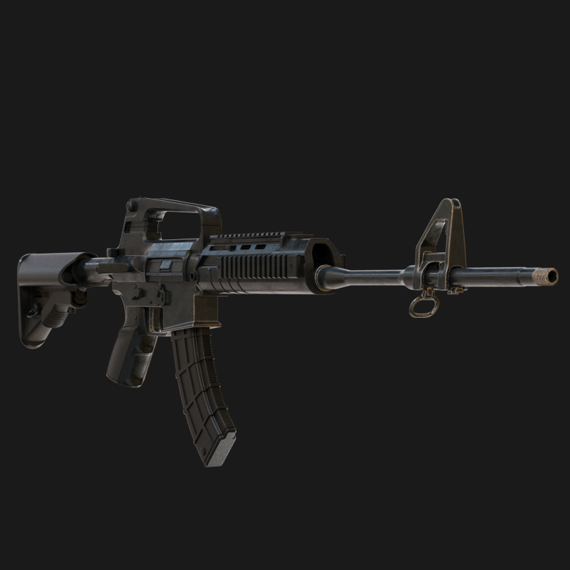 Realistic Machine Rifle M16 Modello 3D .c4d .max .obj .3ds .fbx .stl .blend