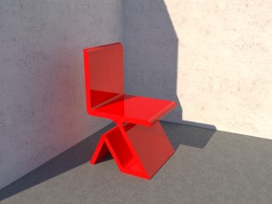 beatiful cheir red color Modèle 3D