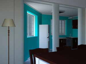 small detached house with interiors Model 3D