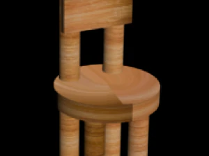 деревянный стул 3D Модель