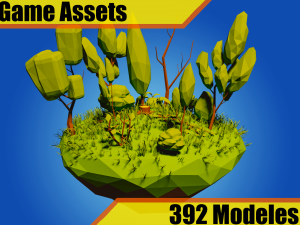 low poly vegetation pack 3D Model