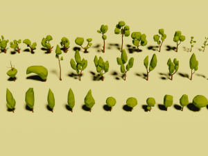 low poly vegetation pack 3D Model