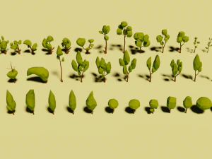 low poly vegetation pack 3D Model