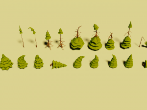 low poly vegetation pack 3D Model