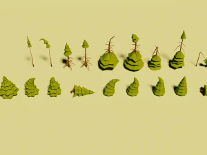 low poly vegetation pack 3D Model