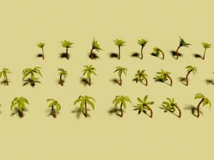 low poly vegetation pack 3D Model
