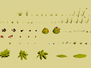 low poly vegetation pack 3D Model