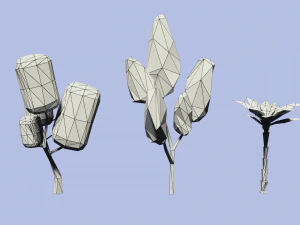 low poly vegetation pack 3D Model