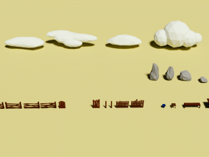 low poly vegetation pack 3D Model