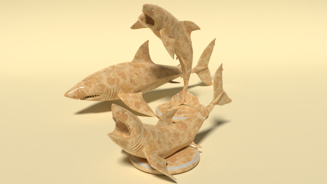 sharks figurine Model 3D .c4d .max .obj .3ds .fbx .stl .blend 