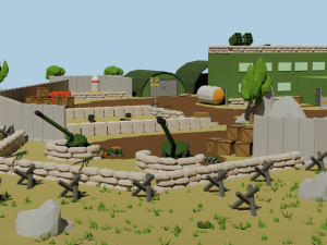 low poly military base 3D Model