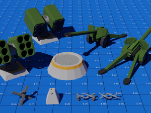 low poly military base 3D मॉडल