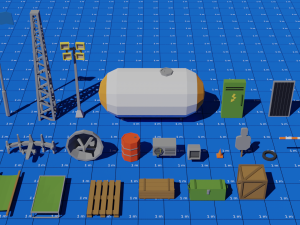 low poly military base 3D मॉडल