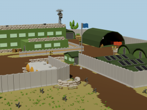 low poly military base 3D मॉडल