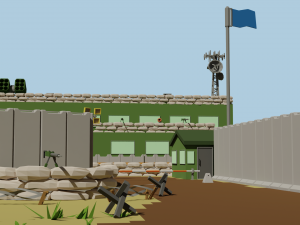 low poly military base 3D मॉडल