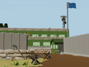 base militare low poly Modello 3D