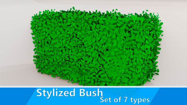 stylized bush pack Modello 3D .c4d .max .obj .3ds .fbx .stl .blend 