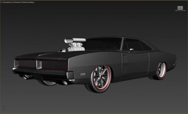 doddge old car 1969 3D Модель .c4d .max .obj .3ds .fbx .stl .blend 