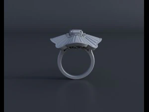 emeralds and diamonds luxury ring 3D Model