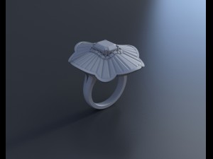 emeralds and diamonds luxury ring 3D Модель
