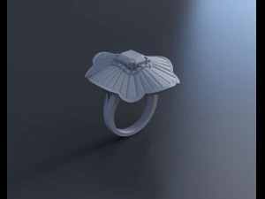 emeralds and diamonds luxury ring 3D Model
