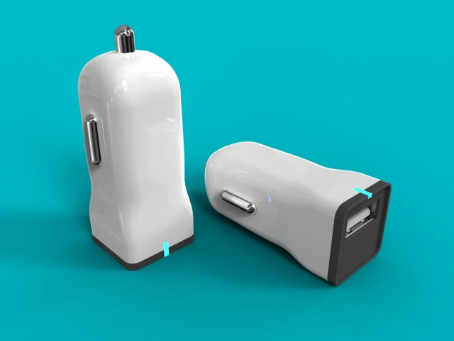Usb car charger 3D Model .c4d .max .obj .3ds .fbx .stl .blend